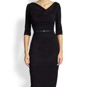 Black Halo Jackie O Three-Quarter Sleeve Dress, Size 8
